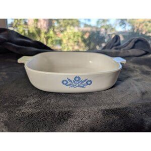 Vintage Corningware Cornflower Blue 9 inch Pyrocream Casserole Dish